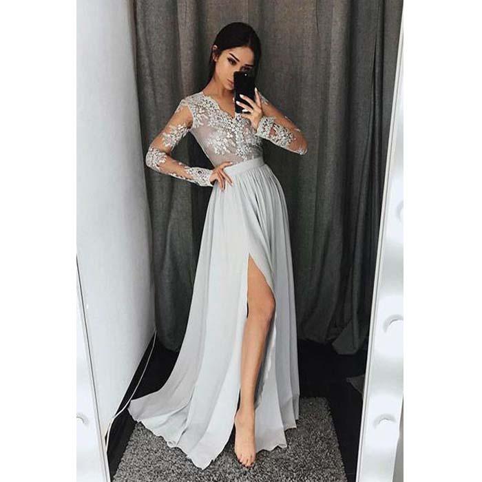 side split long dress