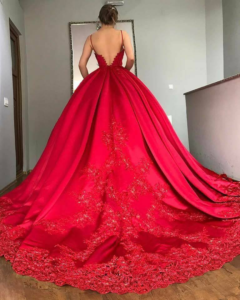 red big prom dress